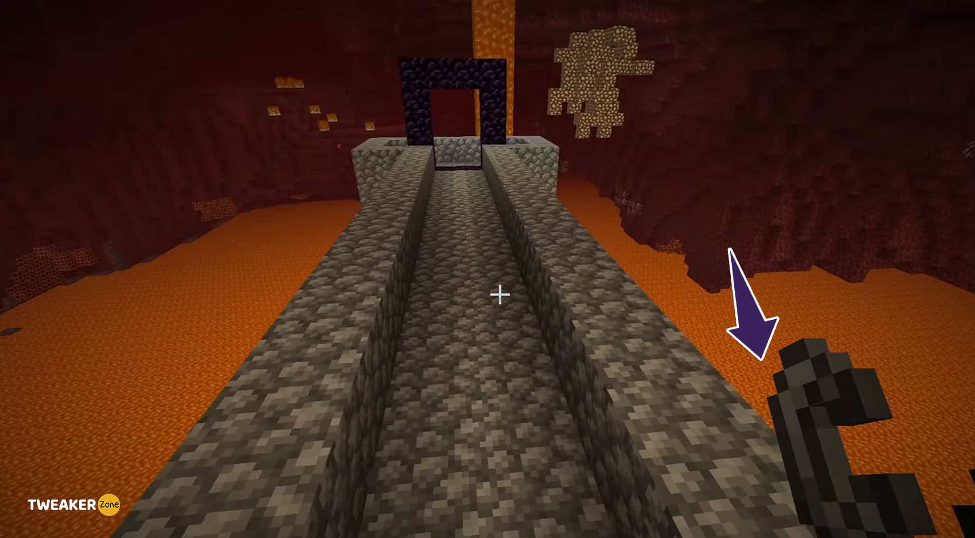 Now, create a way for lava to enter your lava pool