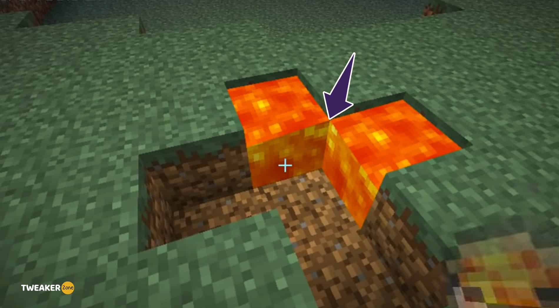 Put four buckets of lava