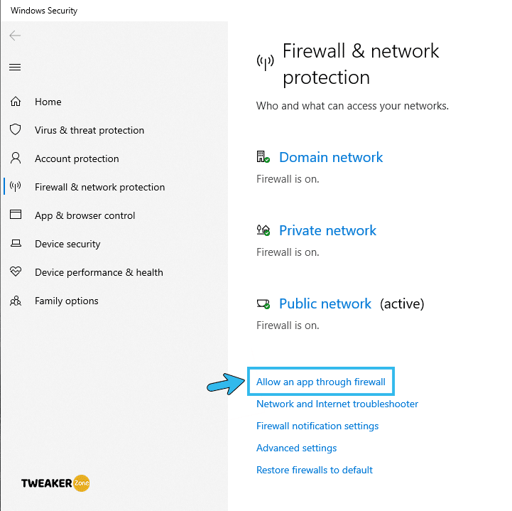 Allow an App through Firewall