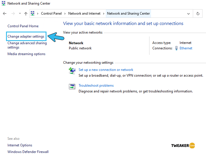 Change Adapter Settings