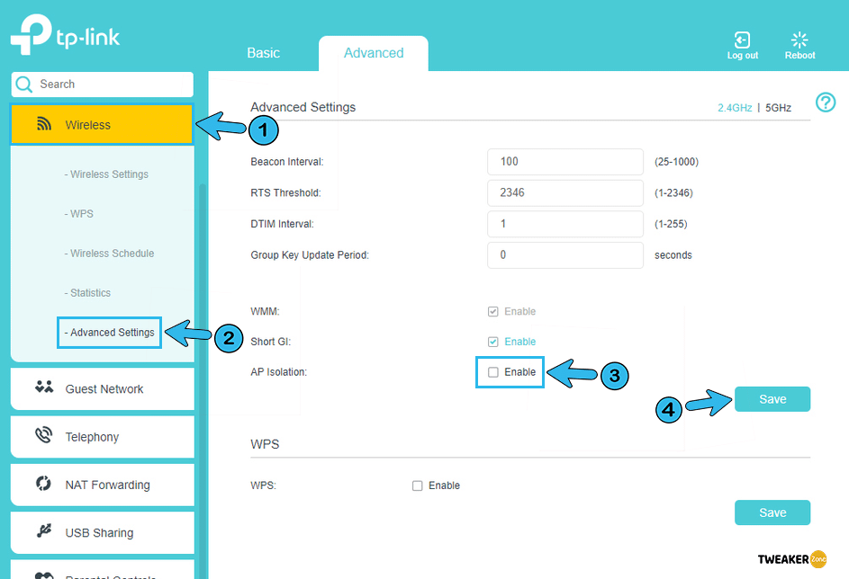 Disable AP Isolation