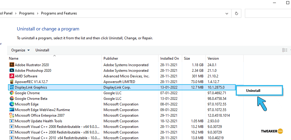 DisplayLink Graphics Drive uninstall