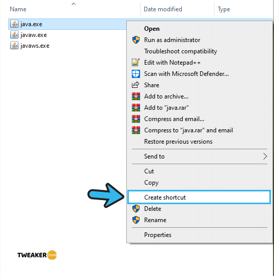 Java Create Shortcut