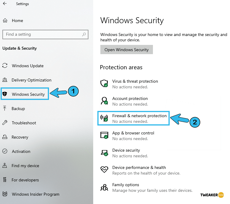 Widows Security Firewall & Network Protection