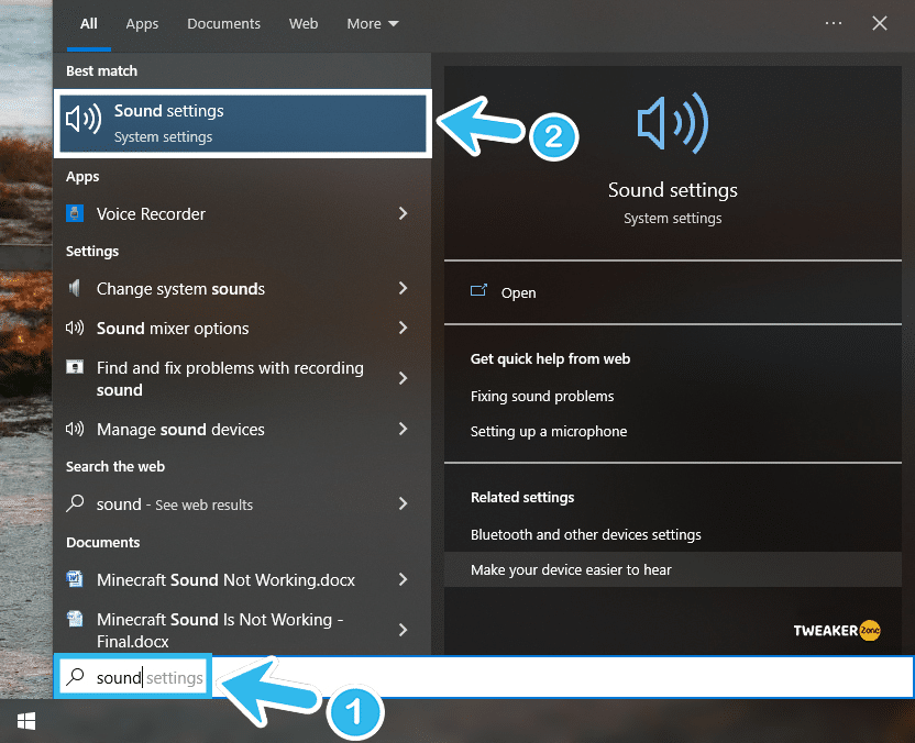 Windows Sound Settings