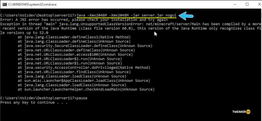 java -Xmx1024M -Xms1024M -jar server.jar nog