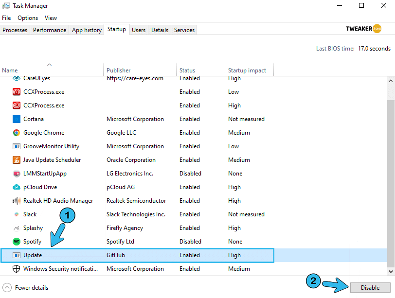 Discord Update Disable in Task Manager