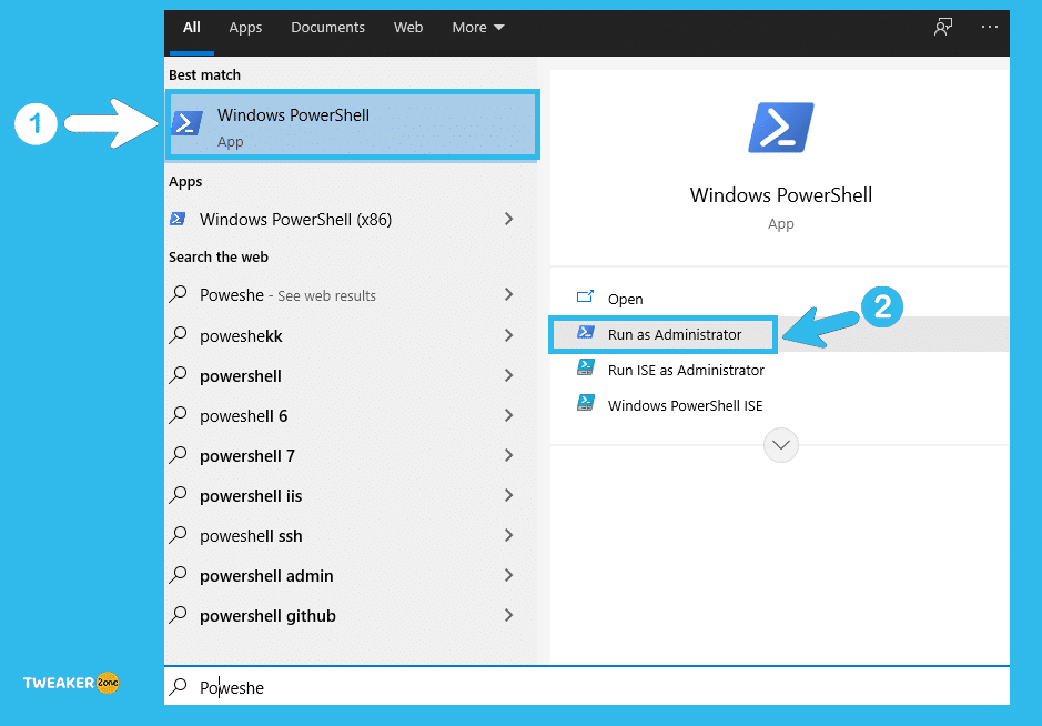 Windows PowerShell Open up